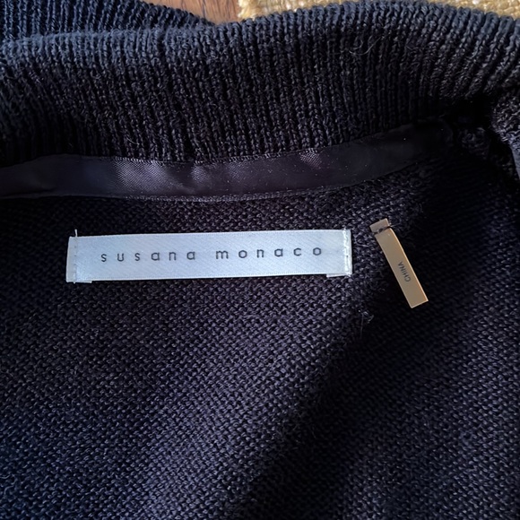 Genuine Leather & Wool Belted Cardigan Jacket - Picture 10 of 11